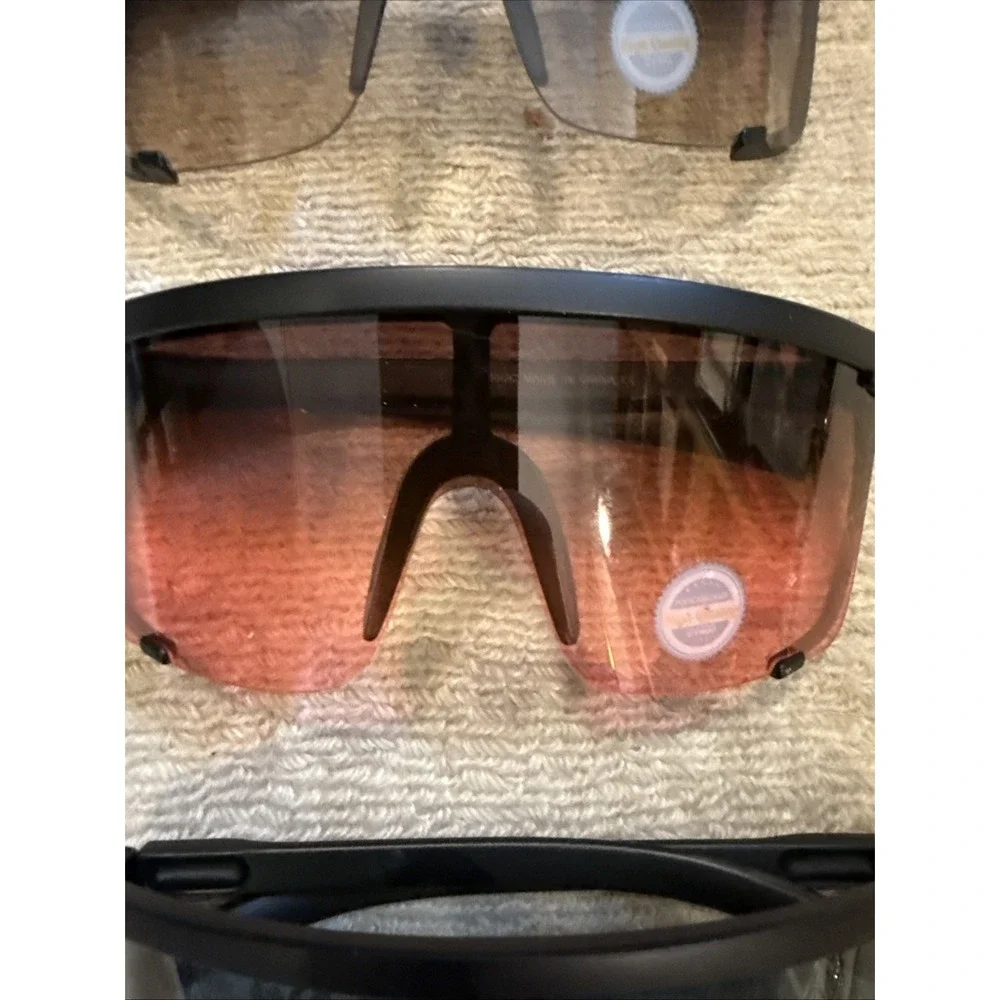 Lot of 3 - Assorted NEW w/TAGS Unisex Wrap Sunglasses Green, Red & Gray- Limited